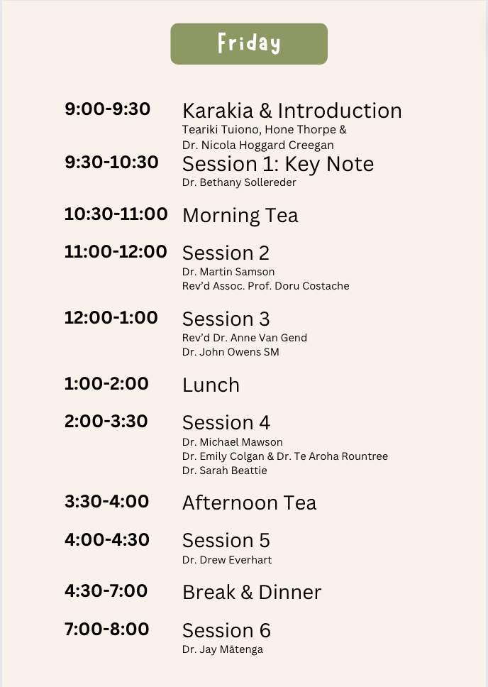 Schedule- Friday